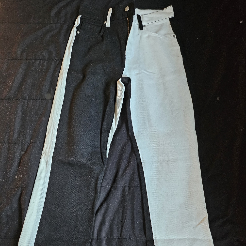 Black and white jeans